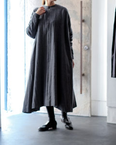 WOOL COTTON FLANNEL ONEPIECE col.Charcoalのサムネイル