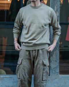 W/L CREWNECK KNIT col.Khaki Beige W/L CREWNECK KNIT col.Khaki Beigeのサムネイル