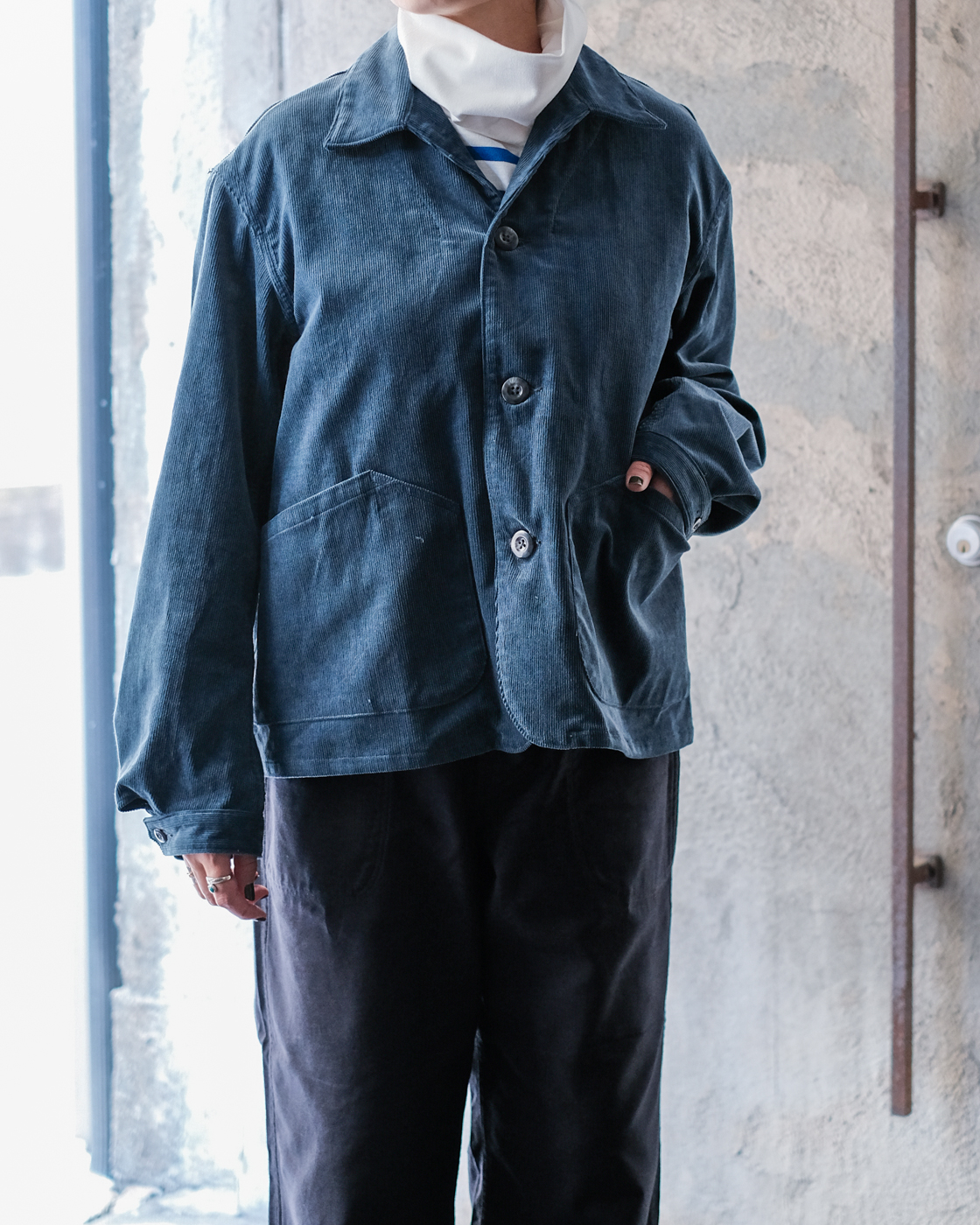 CORDUROY FIELD SHIRT col.Cerulean - Sleepy PEOPLE | スリーピーピープル
